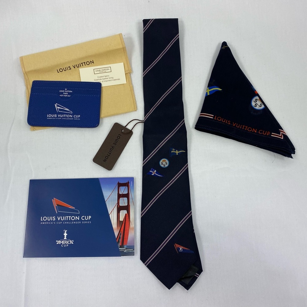 Louis Vuitton 2013 America's Cup Set Tie Wallet Scarf Bandana Program Invite NEW